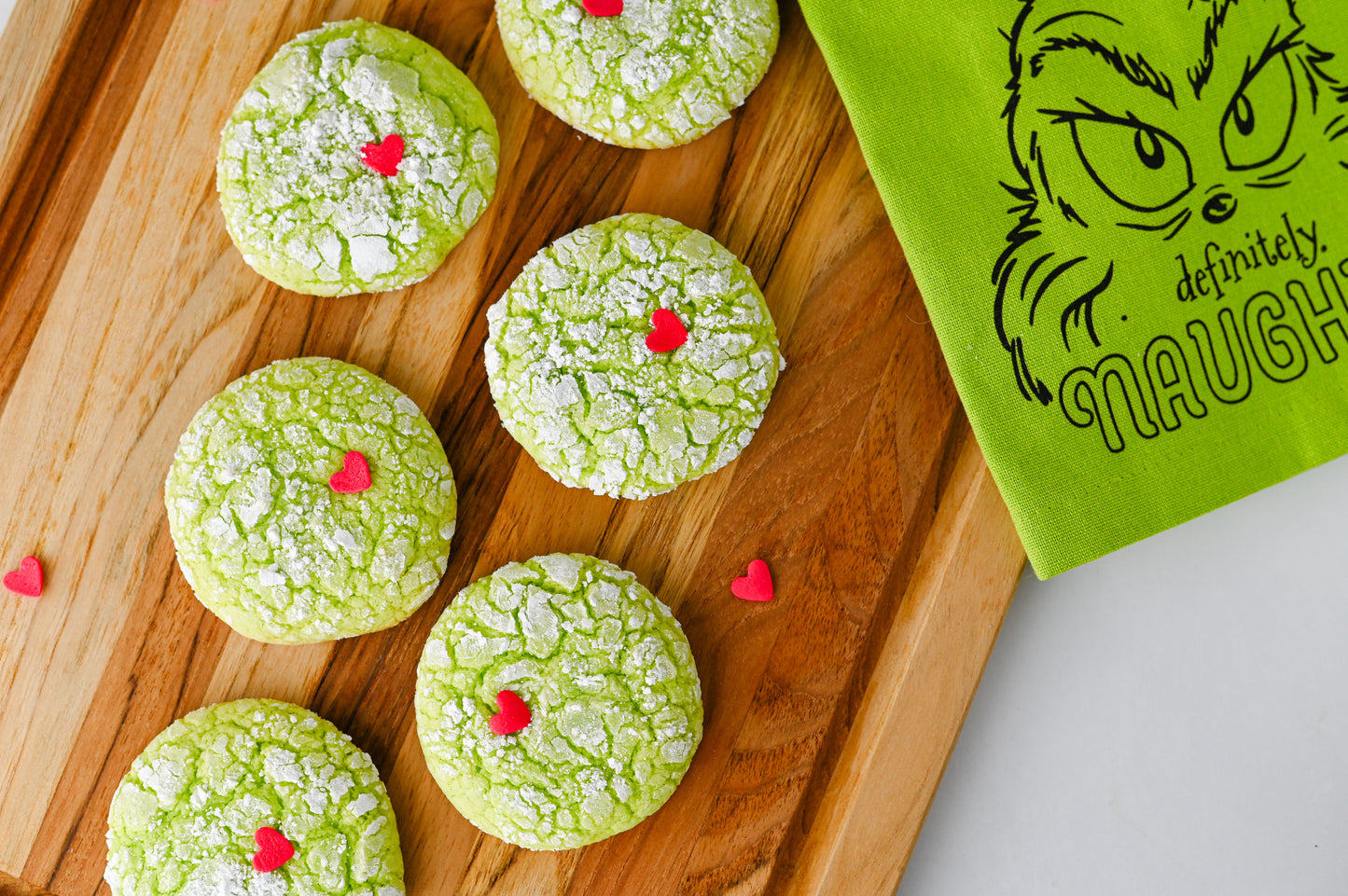 Grinch Crinkle Cookies Set #3