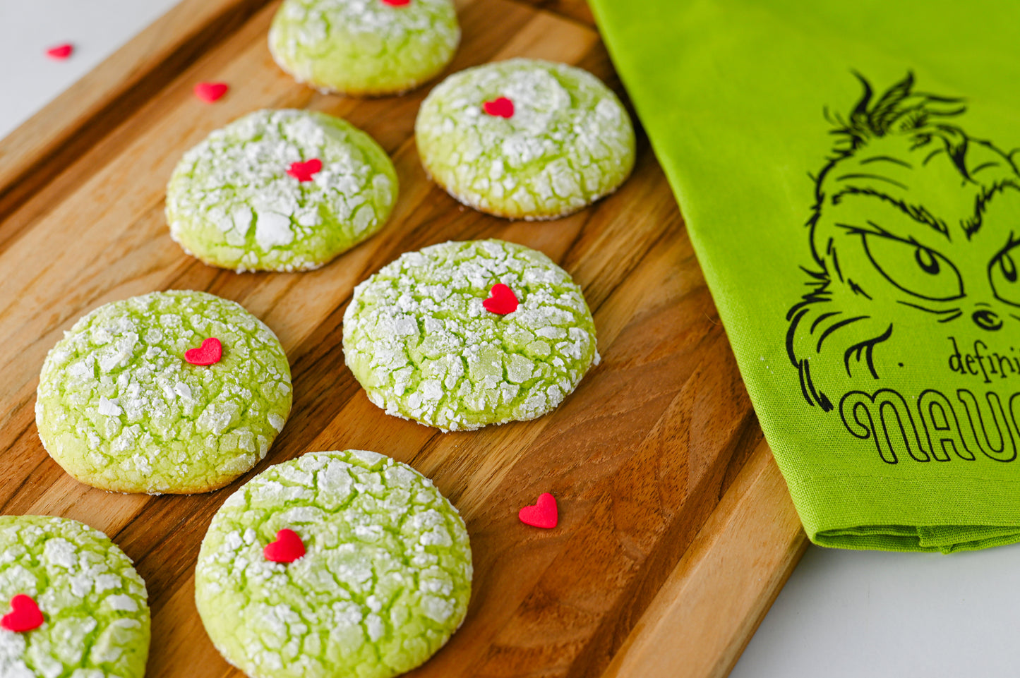 Grinch Crinkle Cookies Set #3