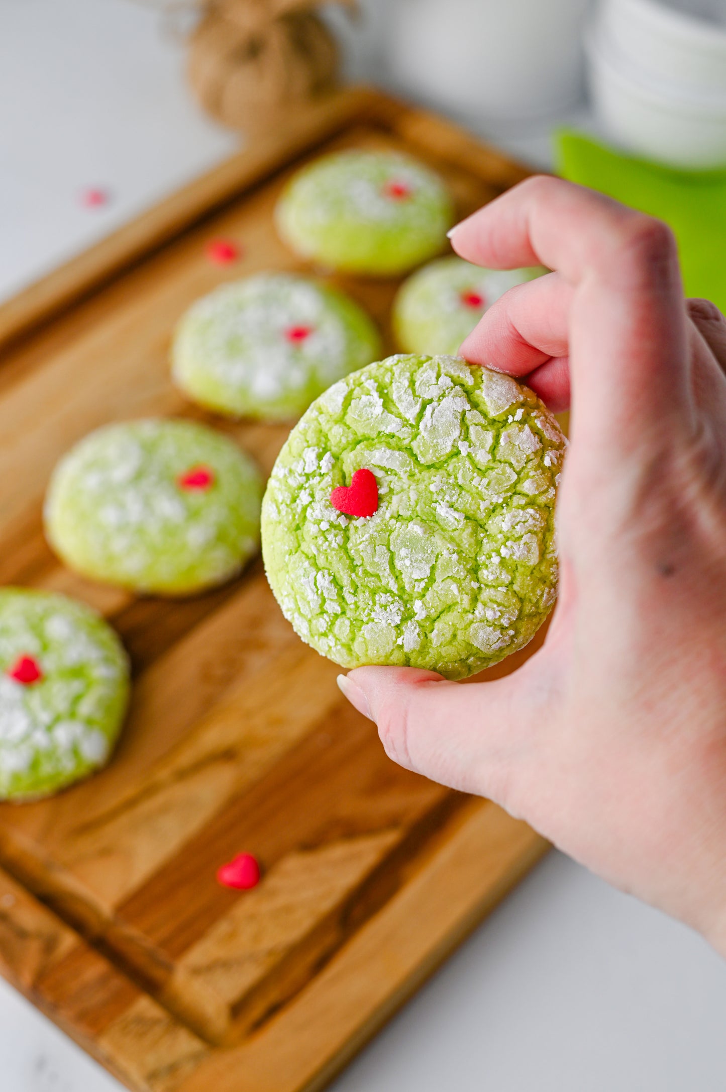 Grinch Crinkle Cookies Set #3