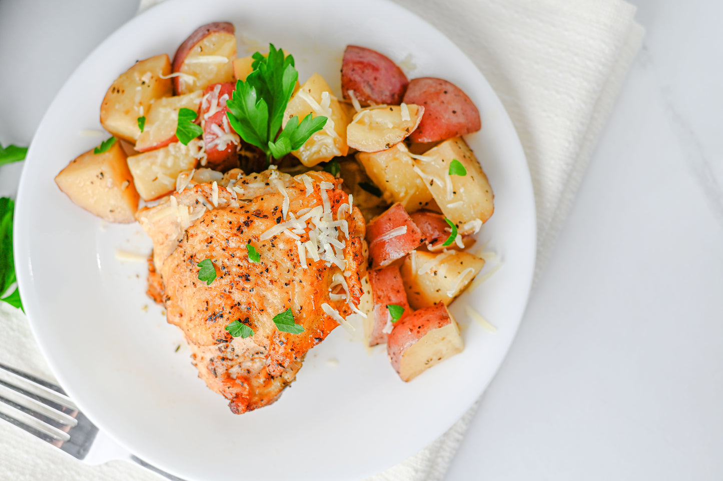 Slow Cooker Garlic Parmesan Chicken and Potatoes Set #4