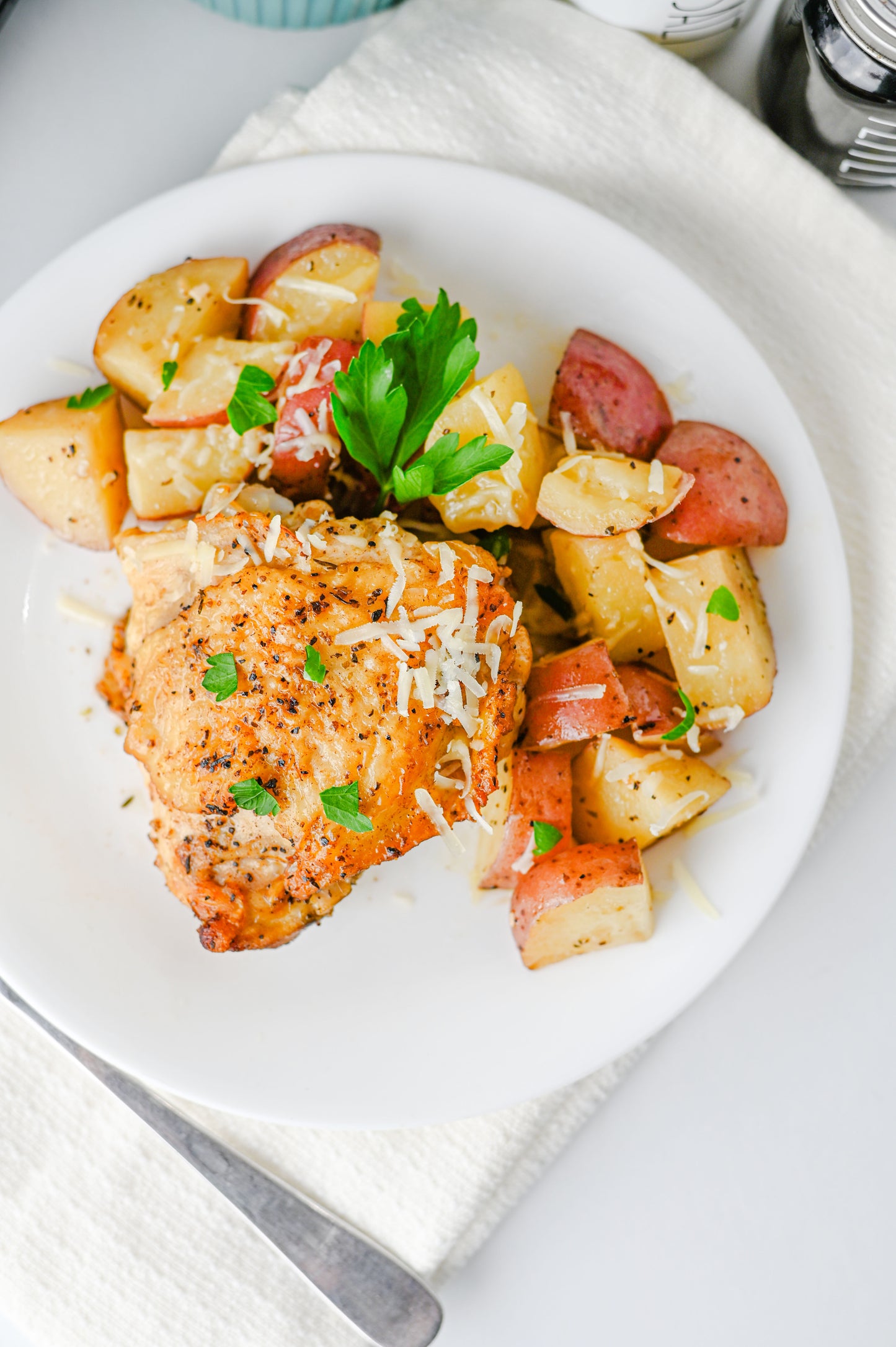 Slow Cooker Garlic Parmesan Chicken and Potatoes Set #4