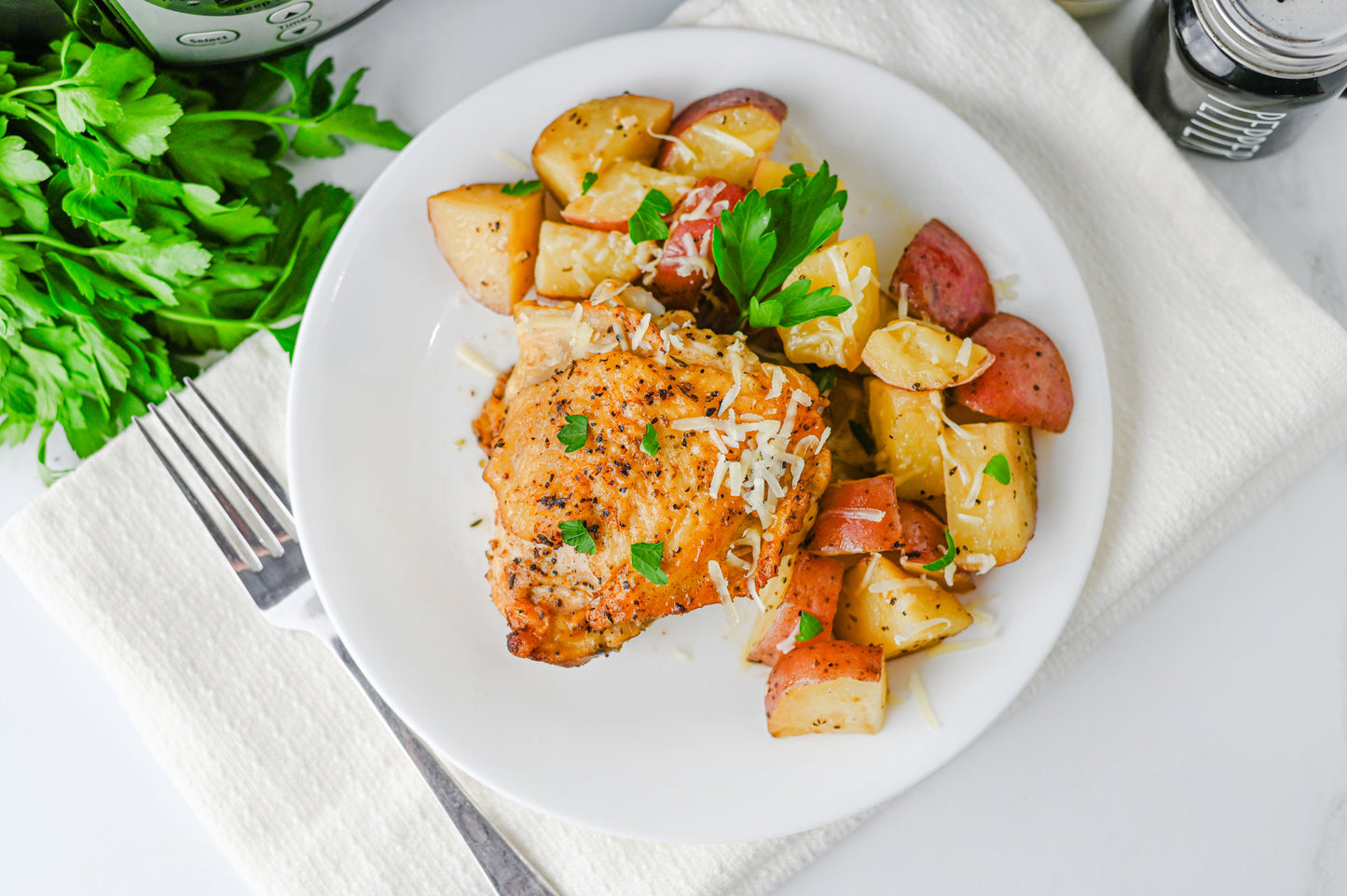 Slow Cooker Garlic Parmesan Chicken and Potatoes Set #4