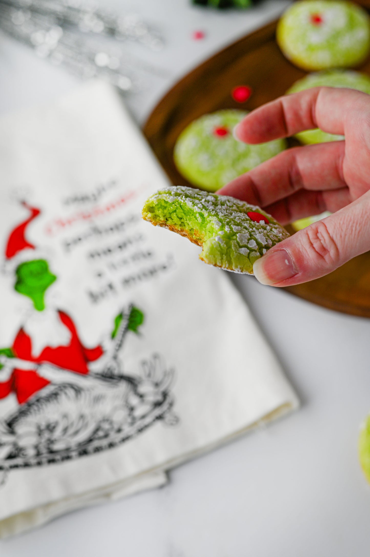 Grinch Crinkle Cookies Set #4