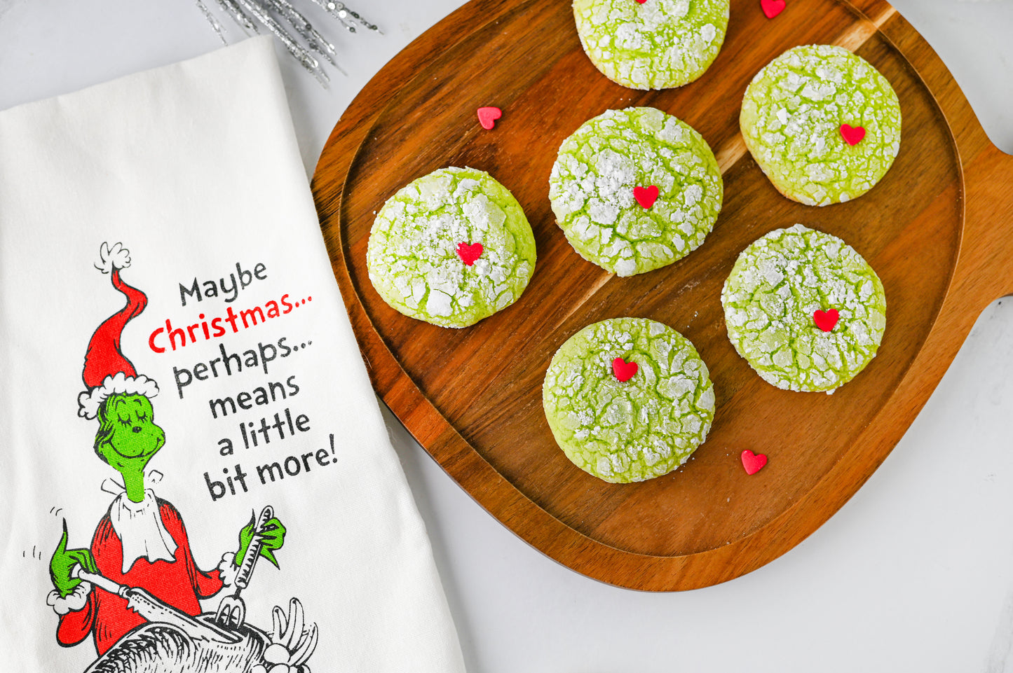 Grinch Crinkle Cookies Set #4