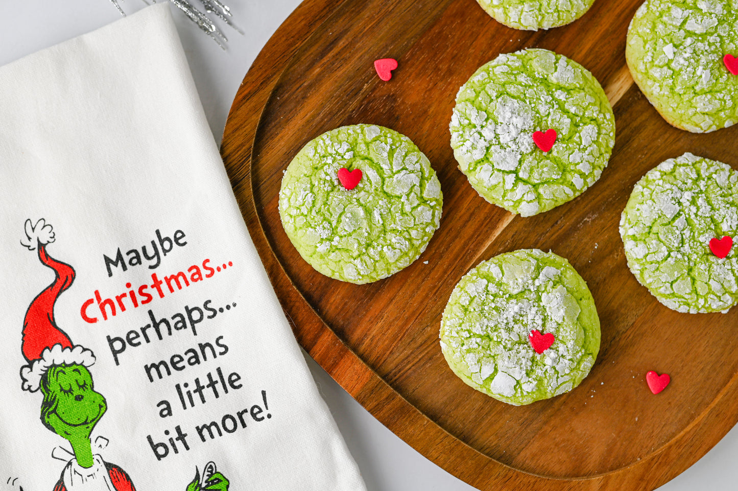 Grinch Crinkle Cookies Set #4