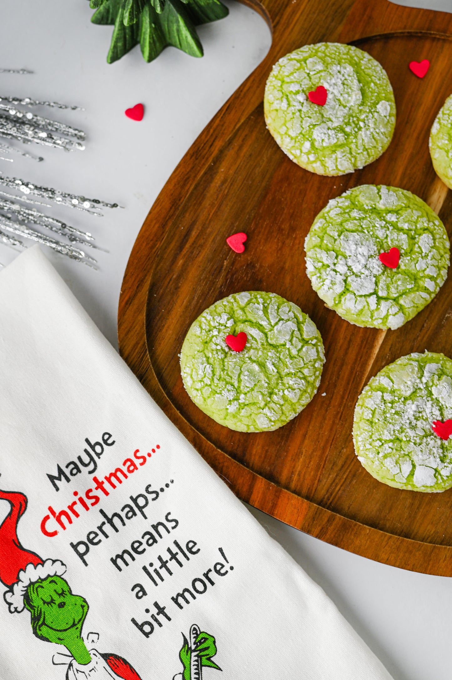 Grinch Crinkle Cookies Set #4