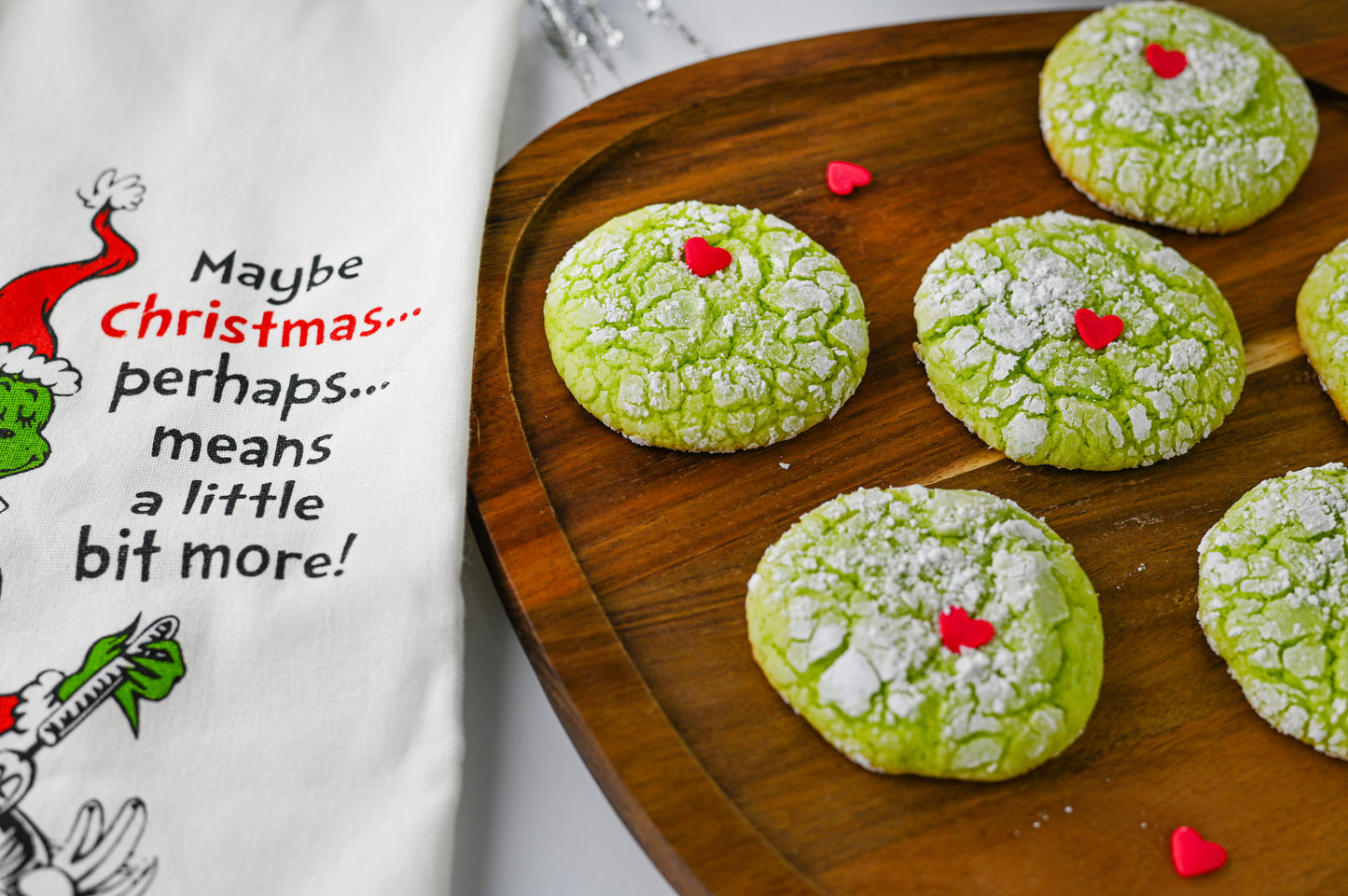 Grinch Crinkle Cookies Set #4