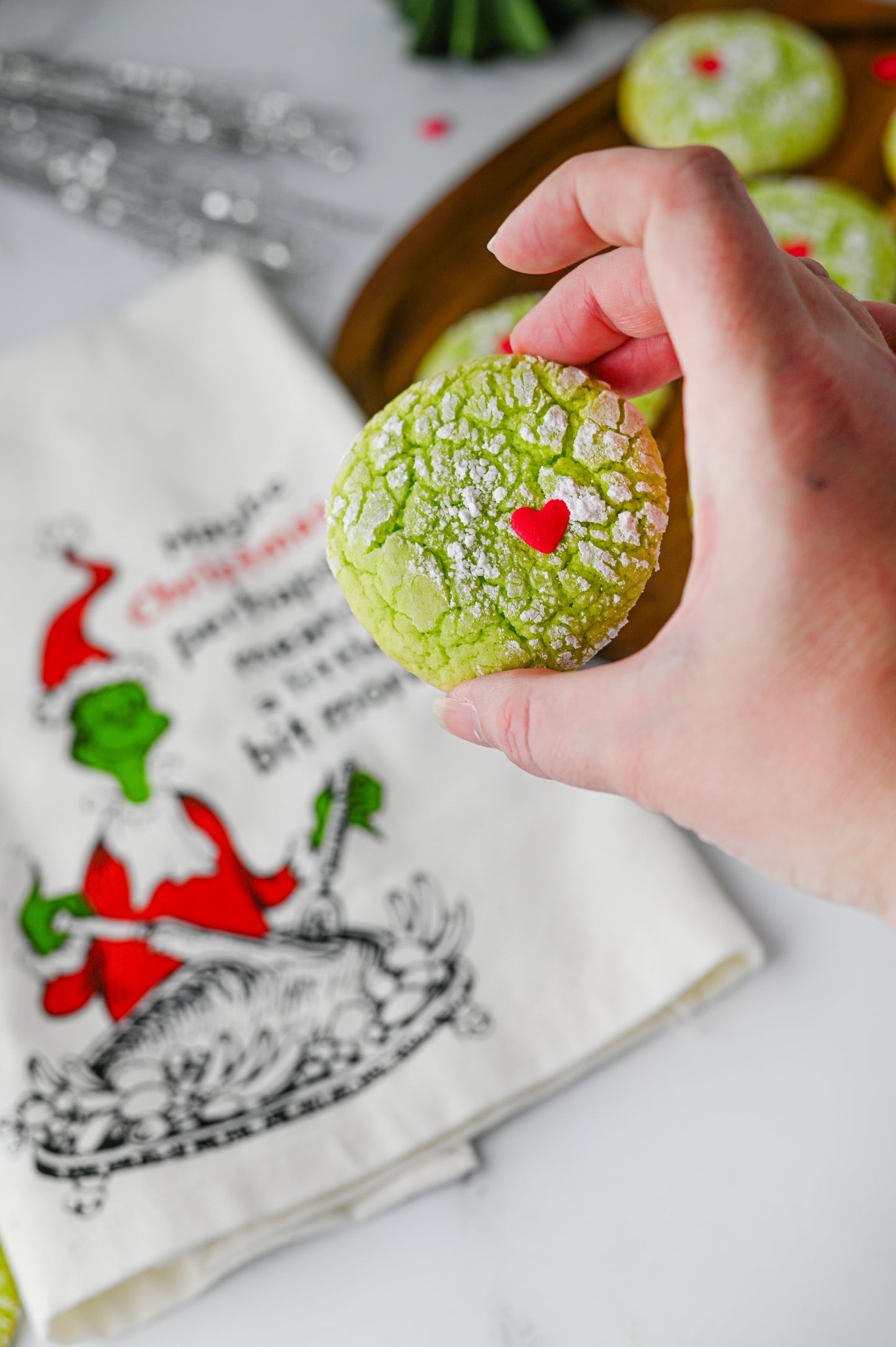 Grinch Crinkle Cookies Set #4
