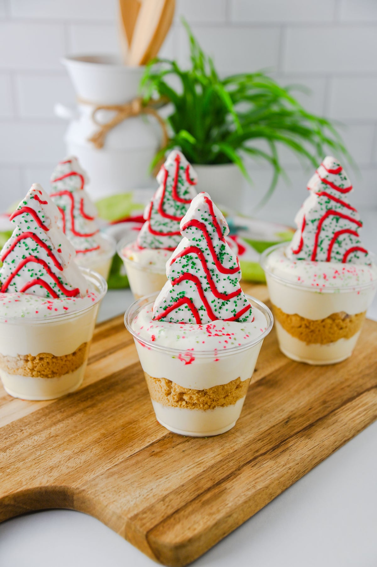 Christmas Tree Cake Dirt Cups Set #5