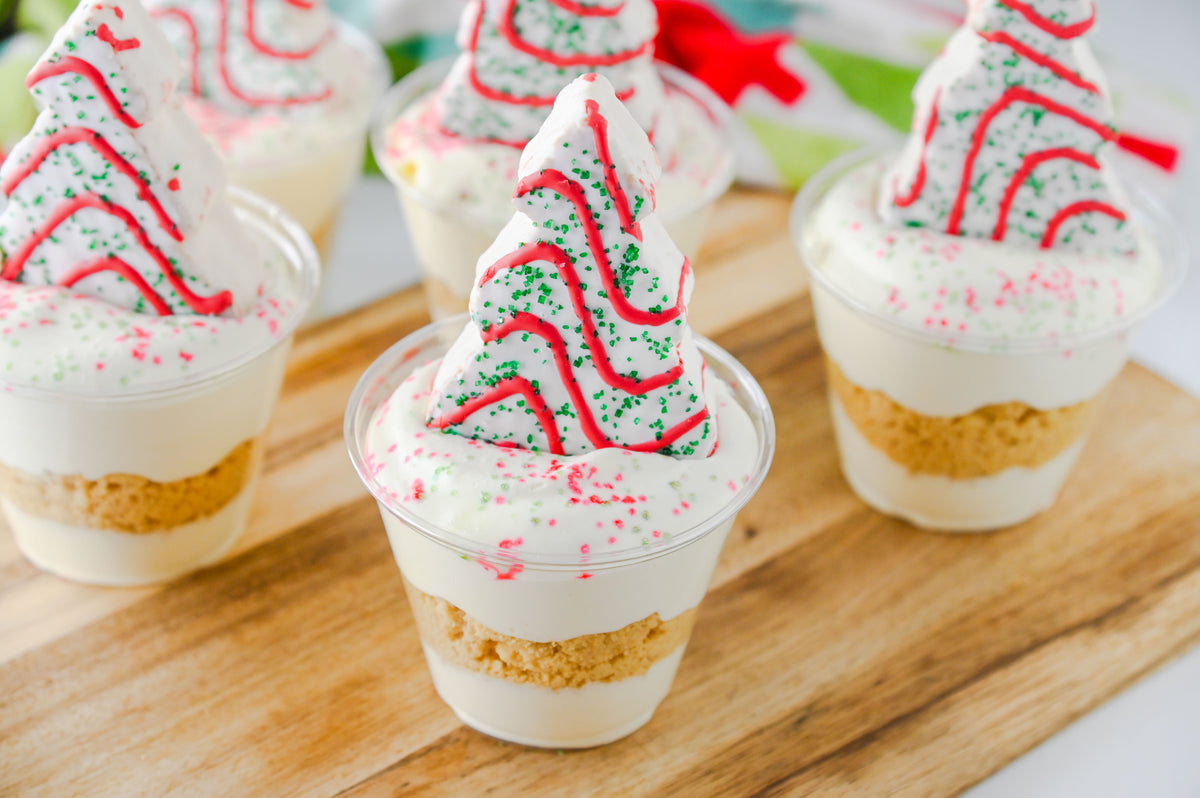 Christmas Tree Cake Dirt Cups Set #5
