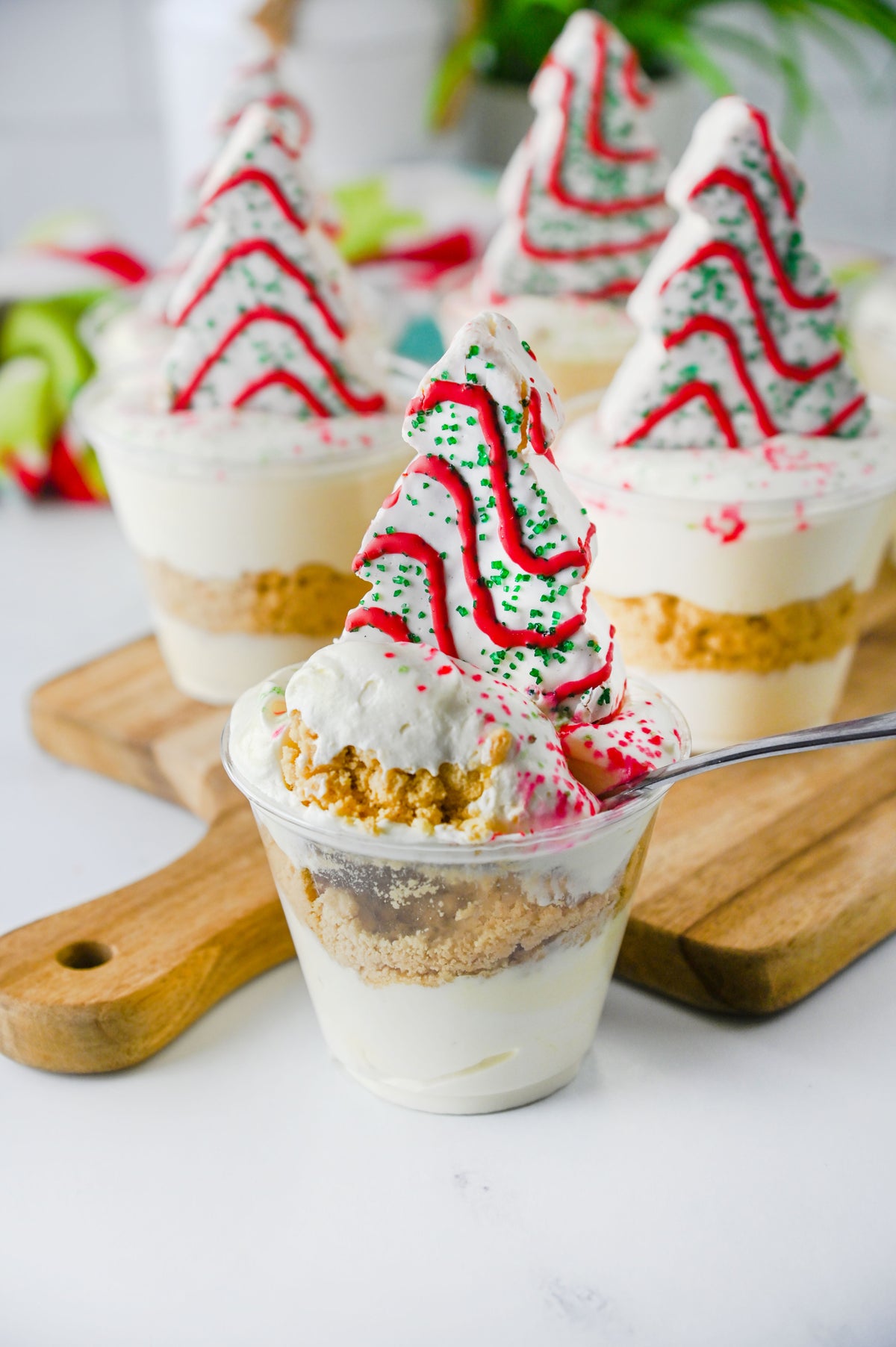Christmas Tree Cake Dirt Cups Set #5