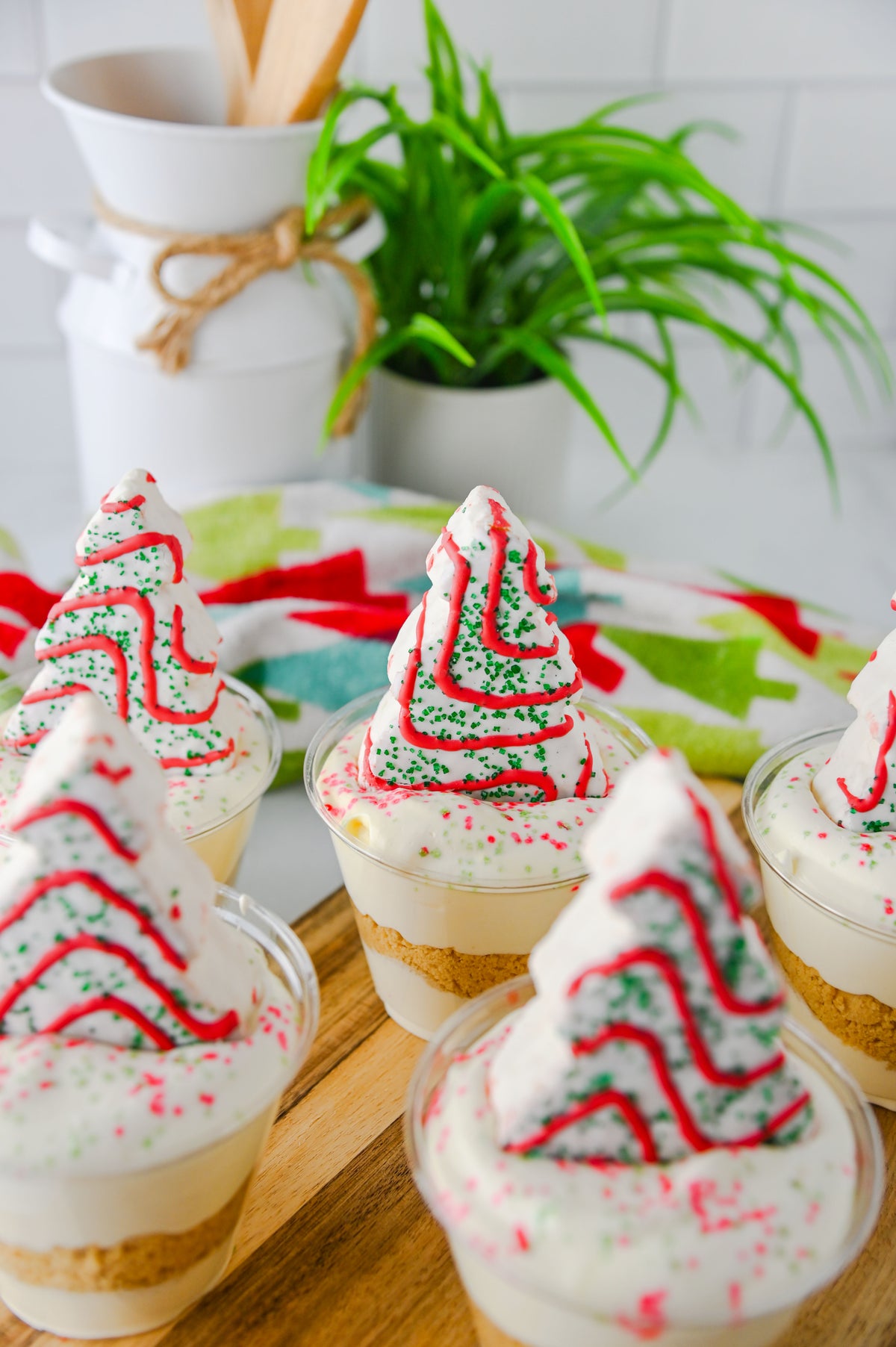 Christmas Tree Cake Dirt Cups Set #5
