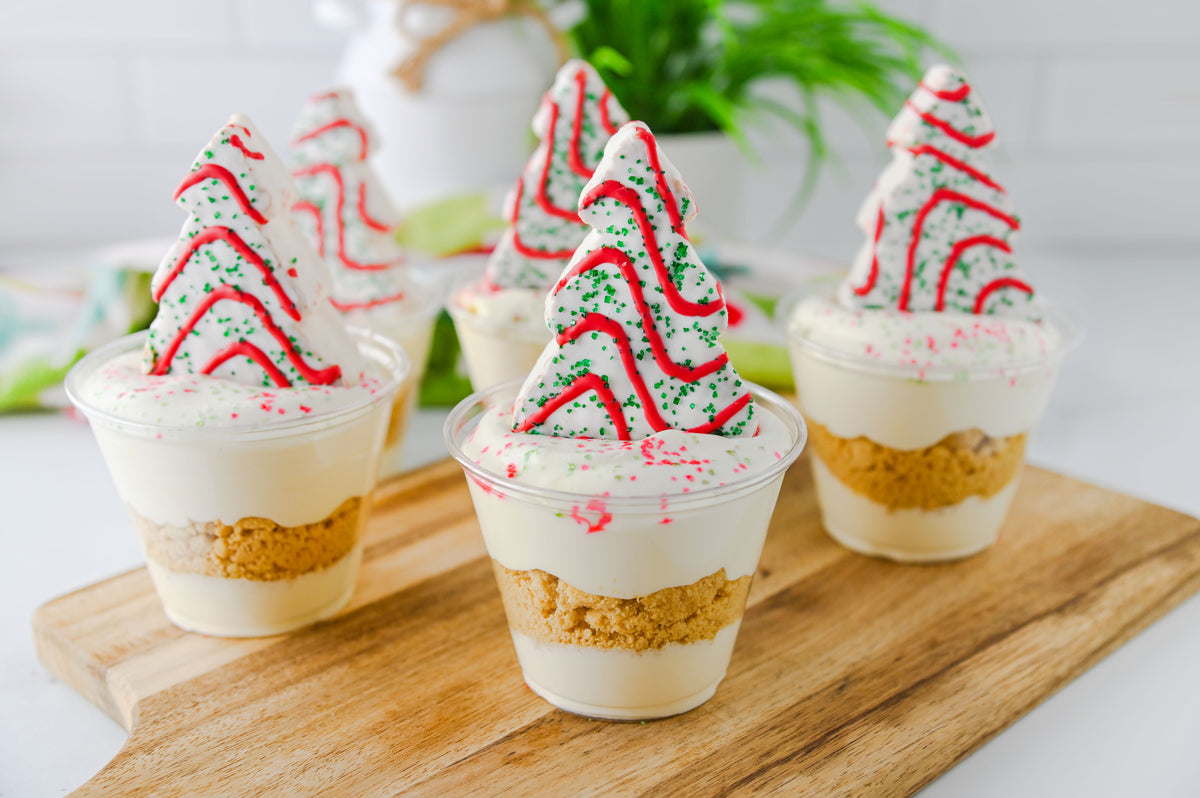 Christmas Tree Cake Dirt Cups Set #5