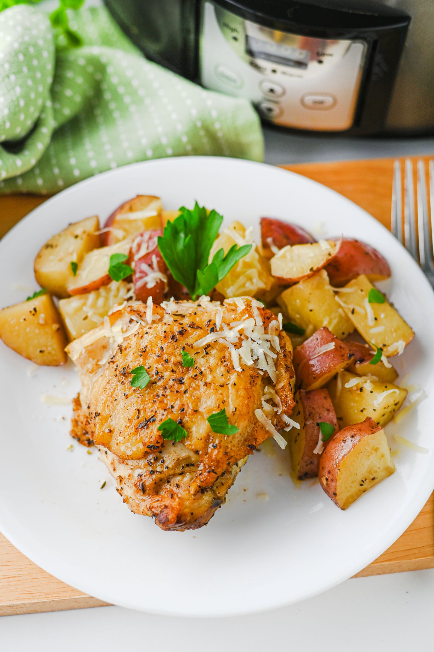 Slow Cooker Garlic Parmesan Chicken and Potatoes Set #5