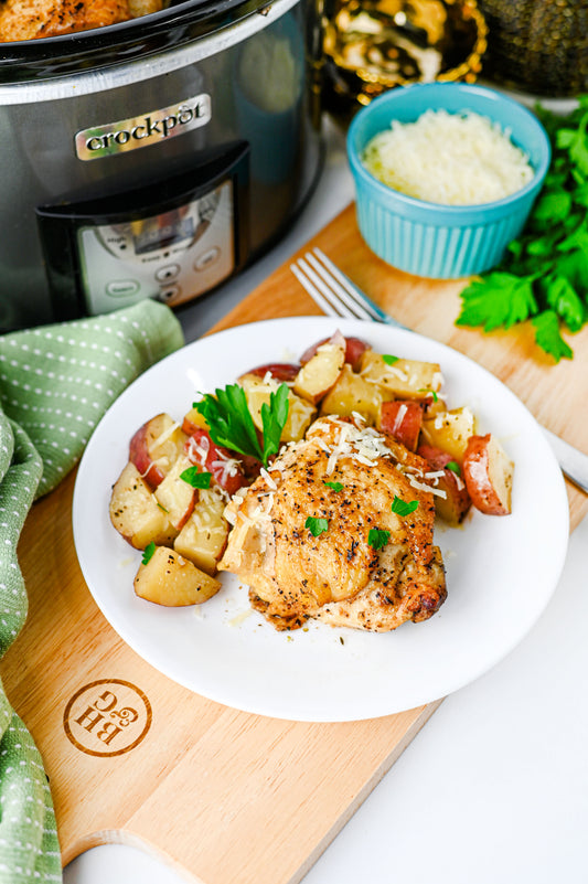 Slow Cooker Garlic Parmesan Chicken and Potatoes Set #5