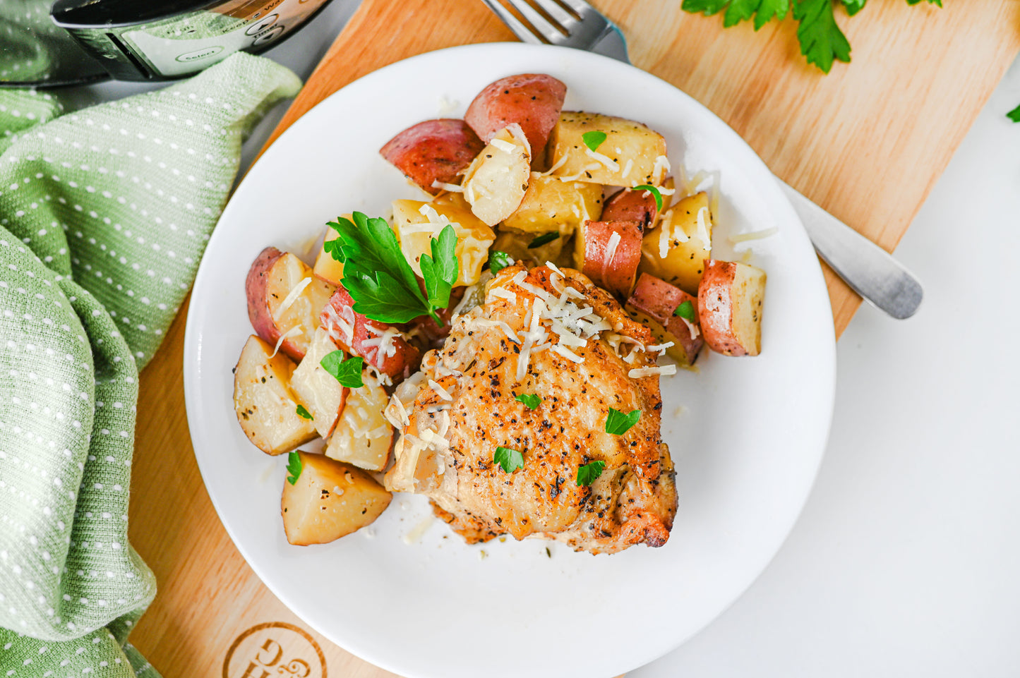 Slow Cooker Garlic Parmesan Chicken and Potatoes Set #5