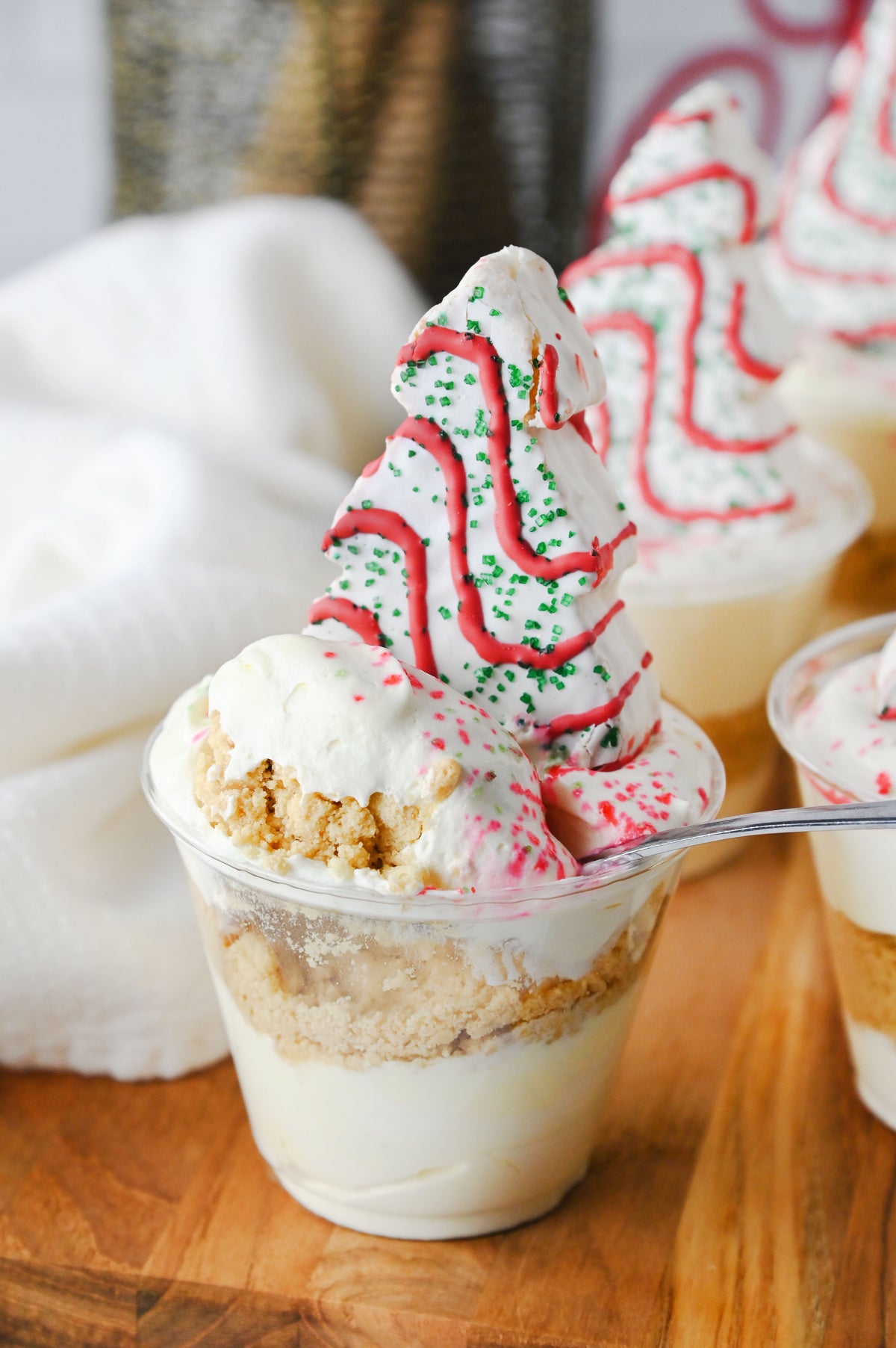 Christmas Tree Cake Dirt Cups Set #6