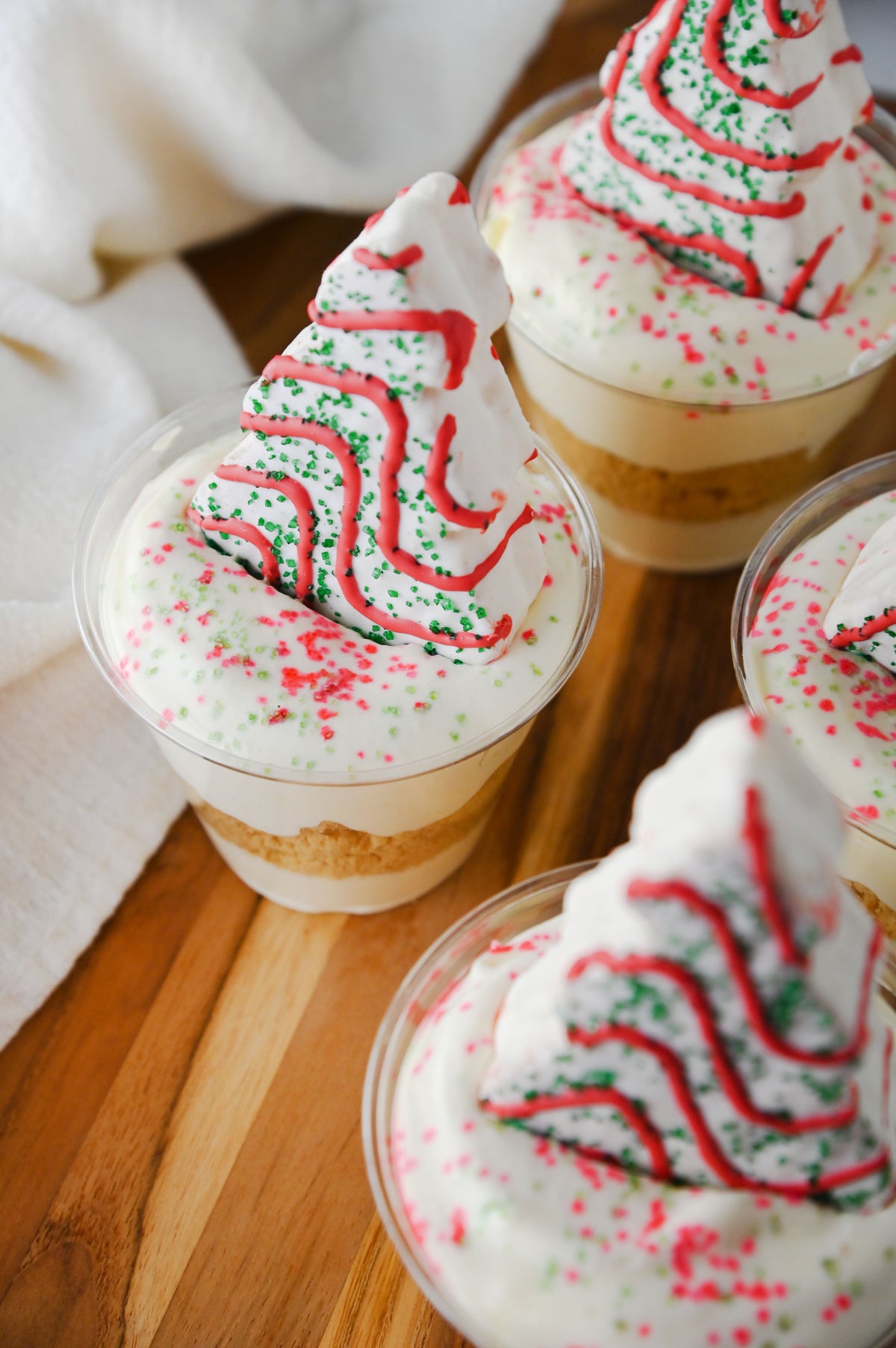 Christmas Tree Cake Dirt Cups Set #6
