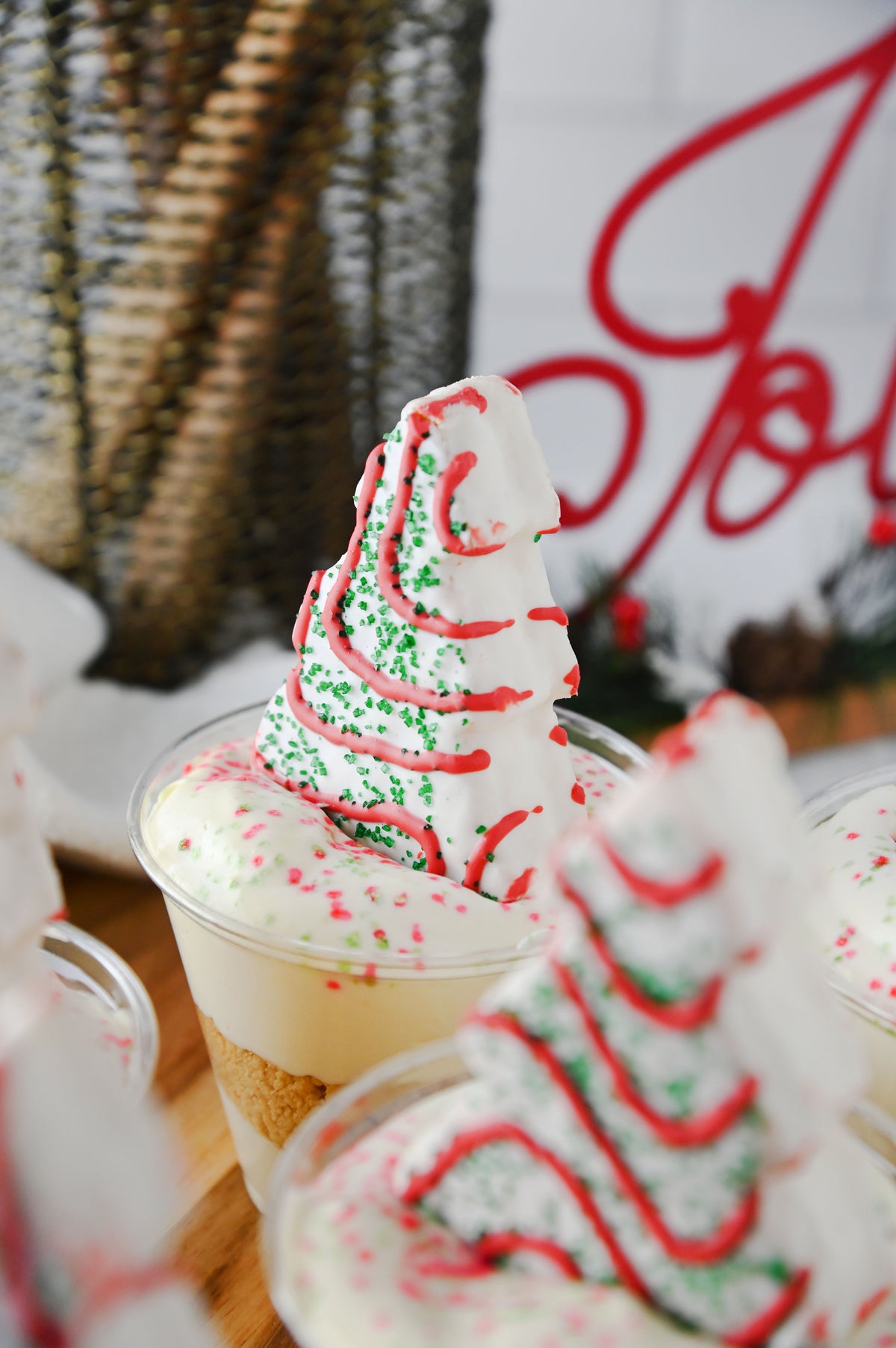 Christmas Tree Cake Dirt Cups Set #6