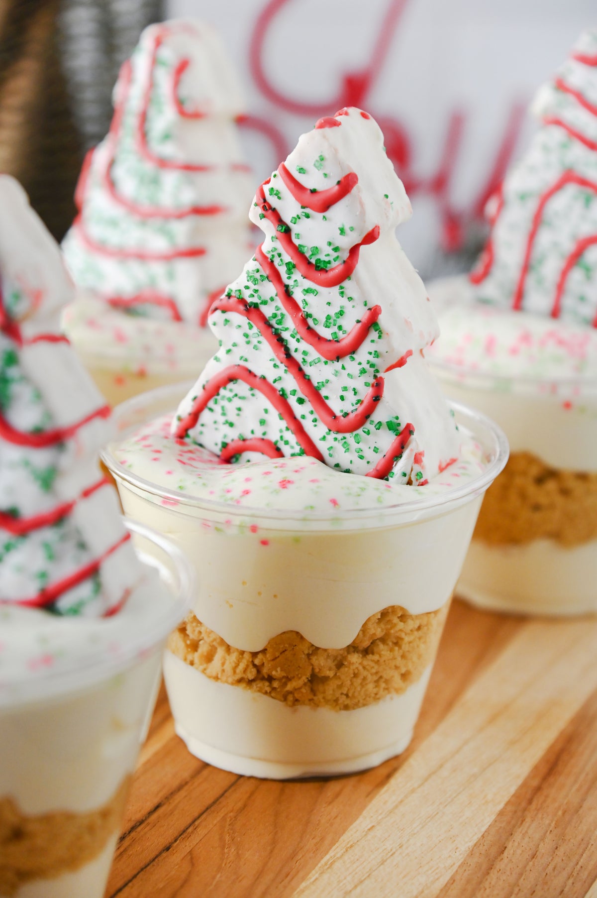 Christmas Tree Cake Dirt Cups Set #6
