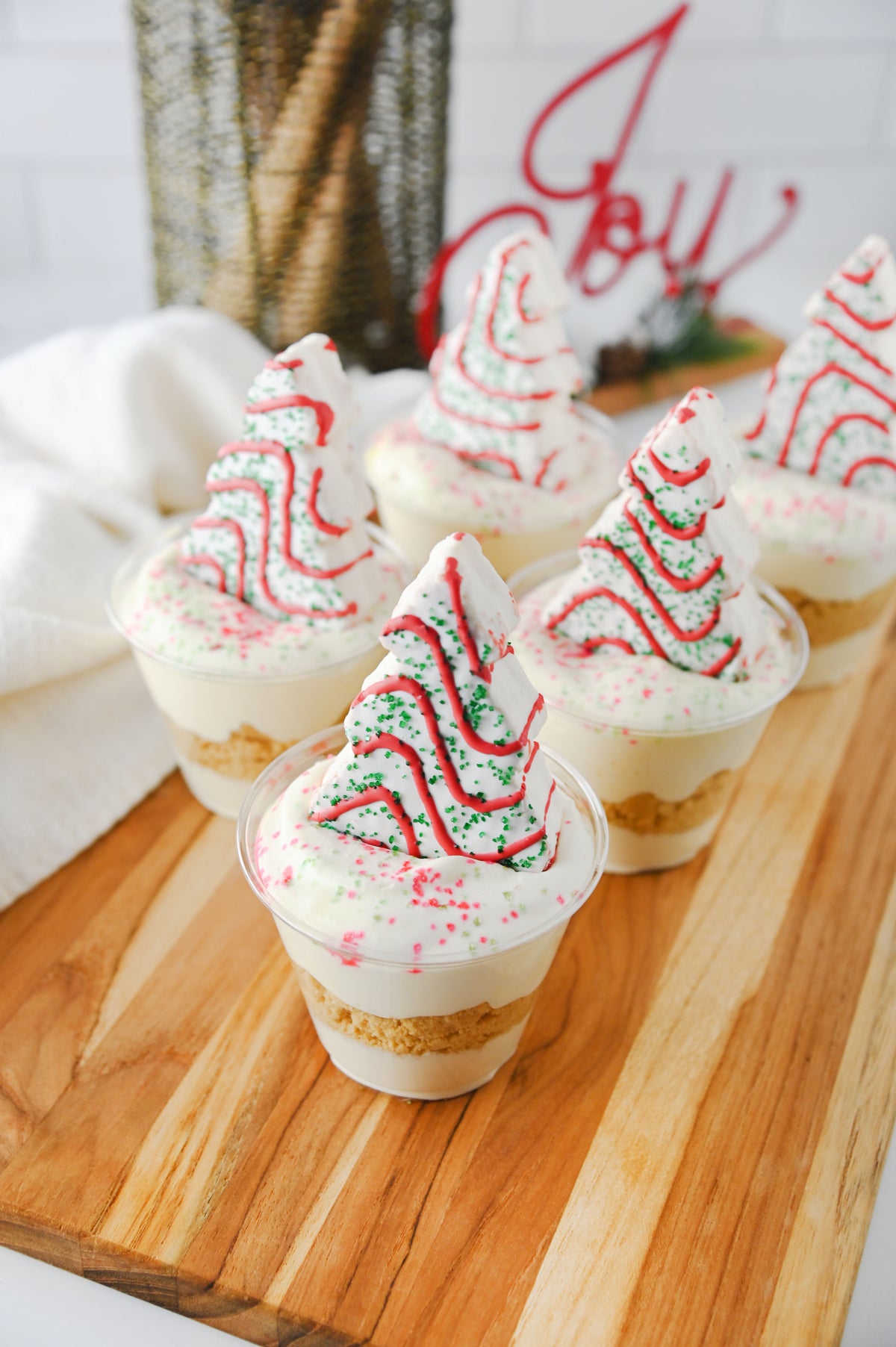 Christmas Tree Cake Dirt Cups Set #6
