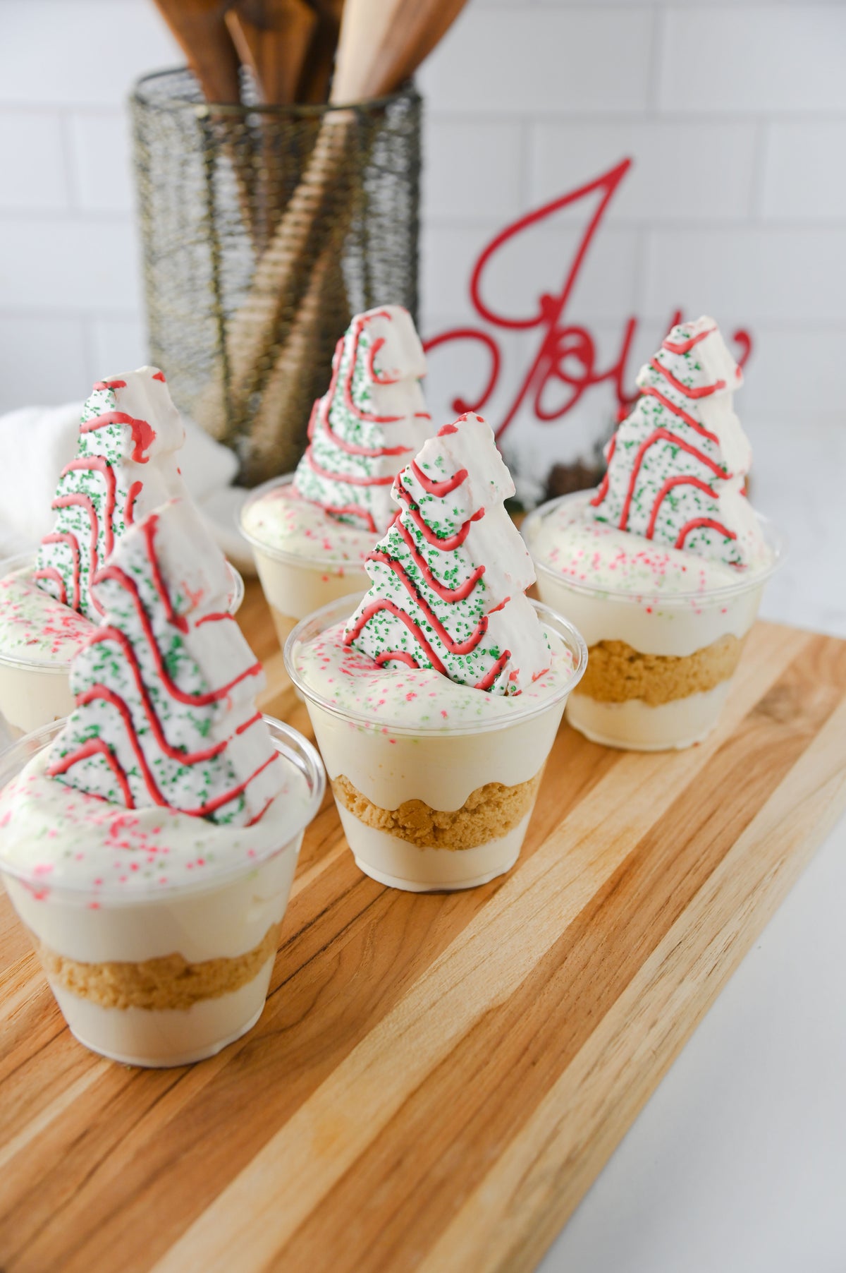 Christmas Tree Cake Dirt Cups Set #6