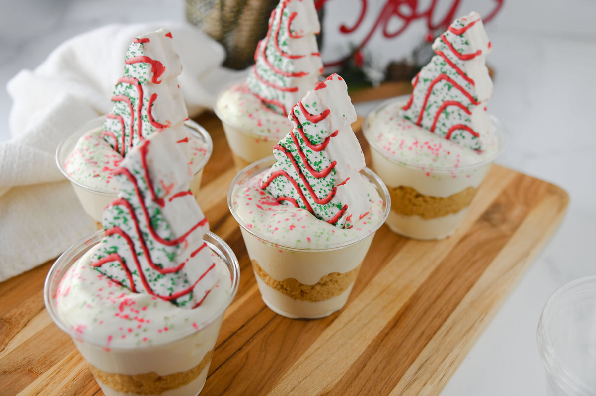 Christmas Tree Cake Dirt Cups Set #6