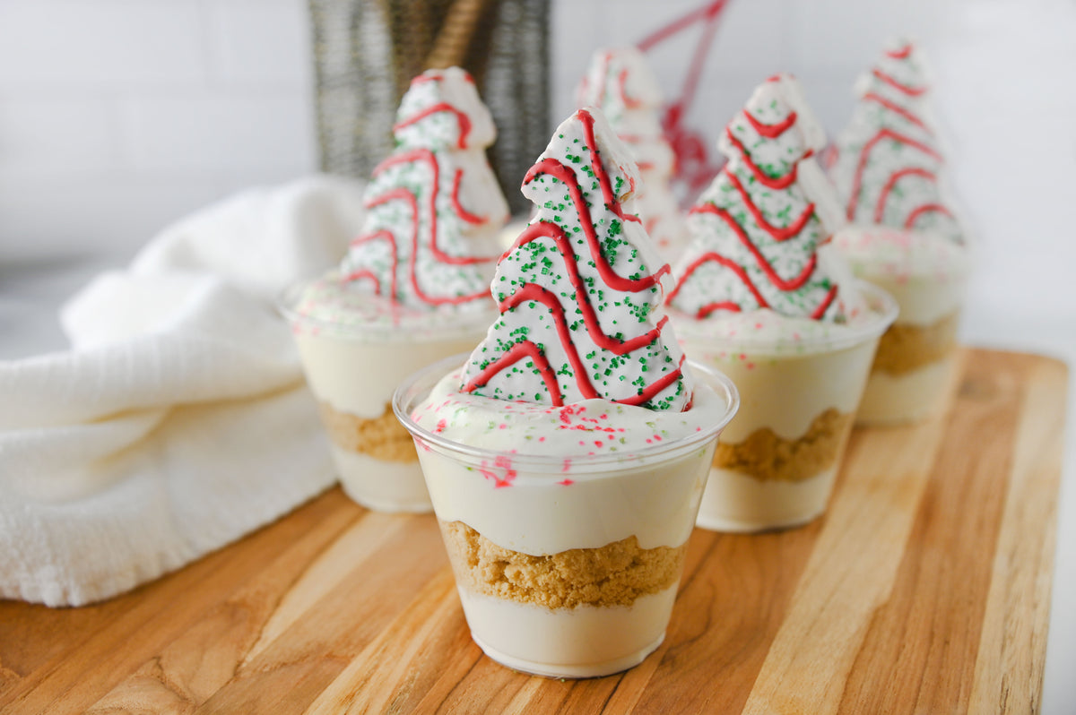 Christmas Tree Cake Dirt Cups Set #6