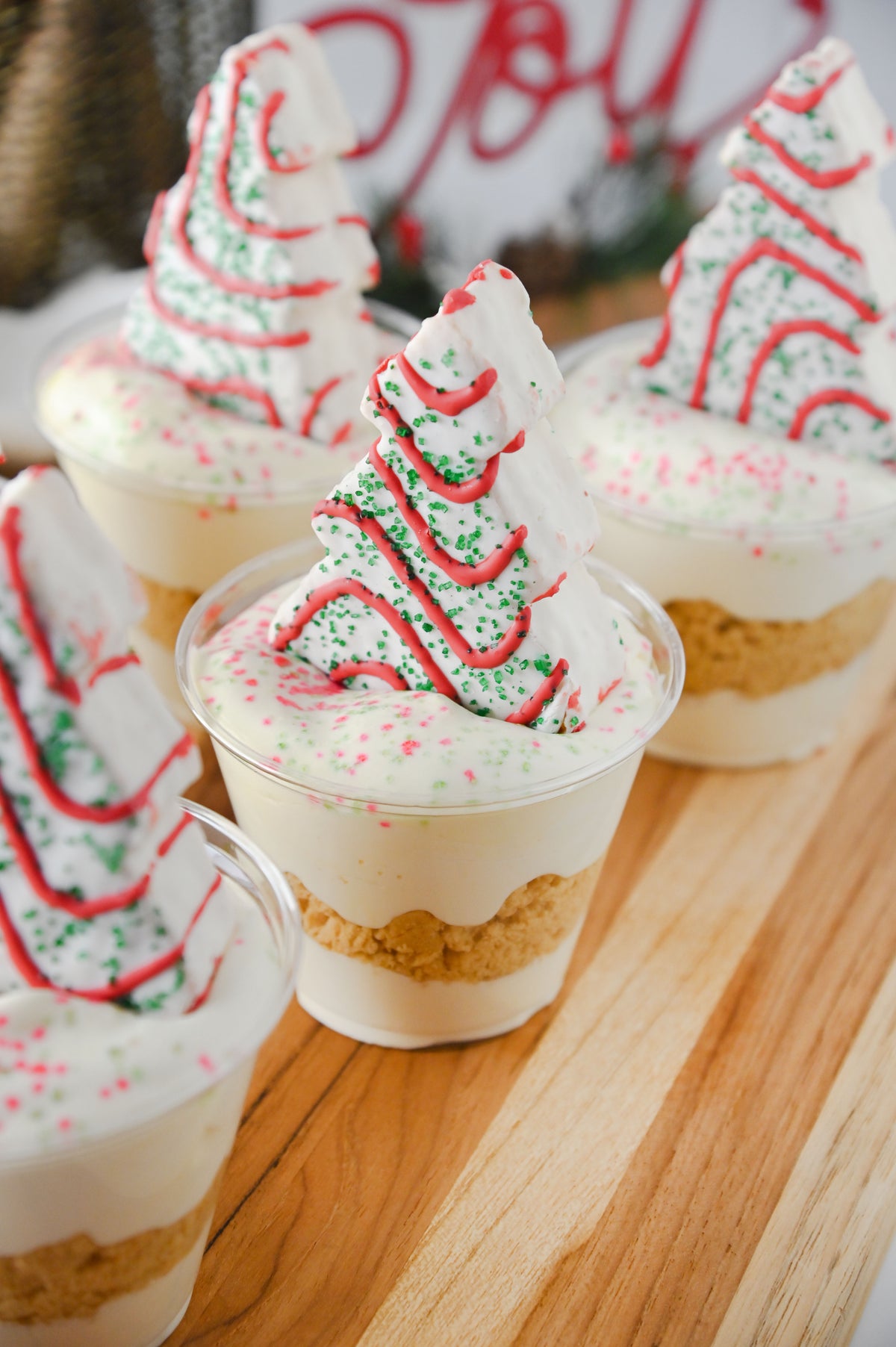 Christmas Tree Cake Dirt Cups Set #6