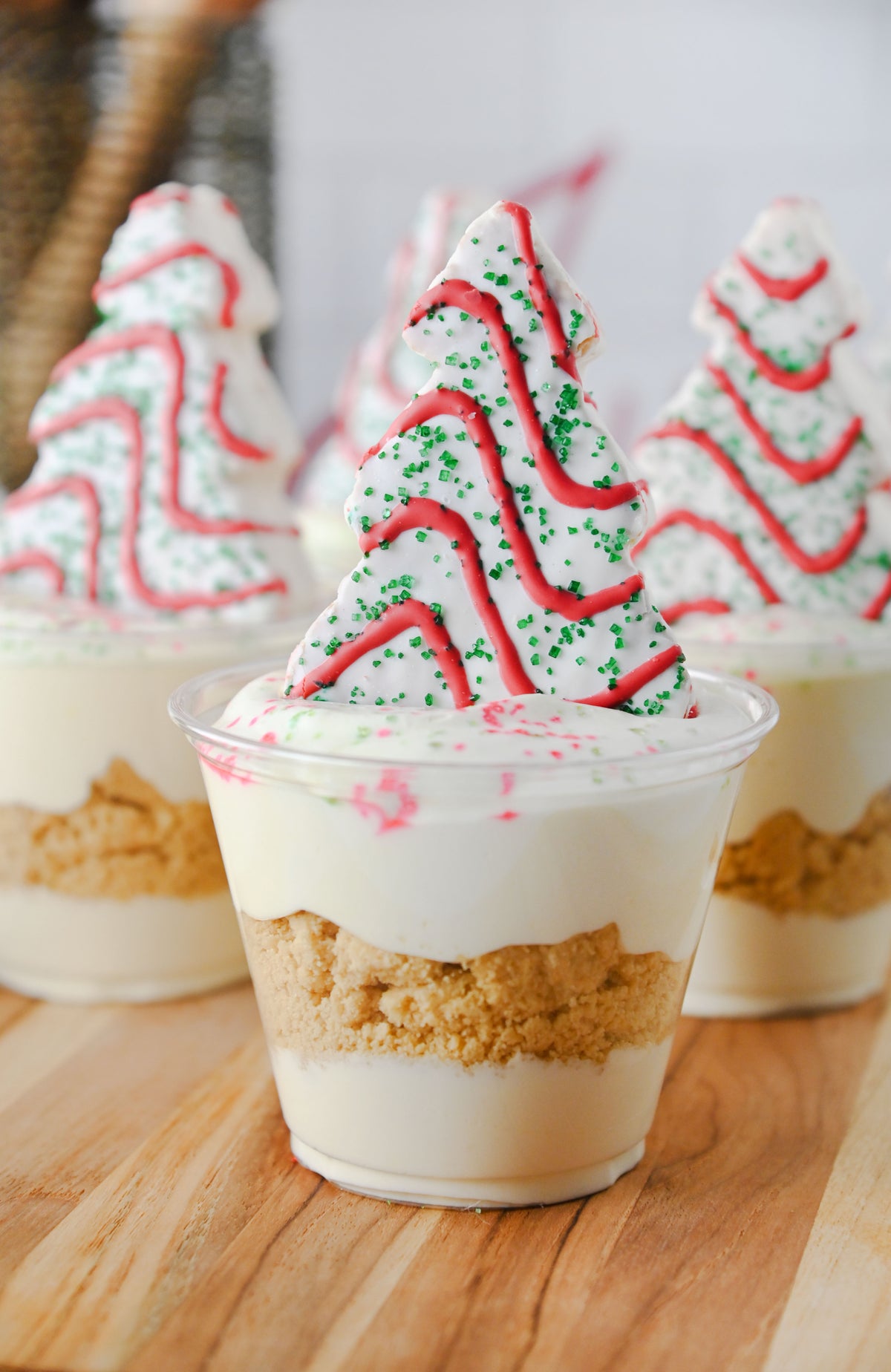 Christmas Tree Cake Dirt Cups Set #6