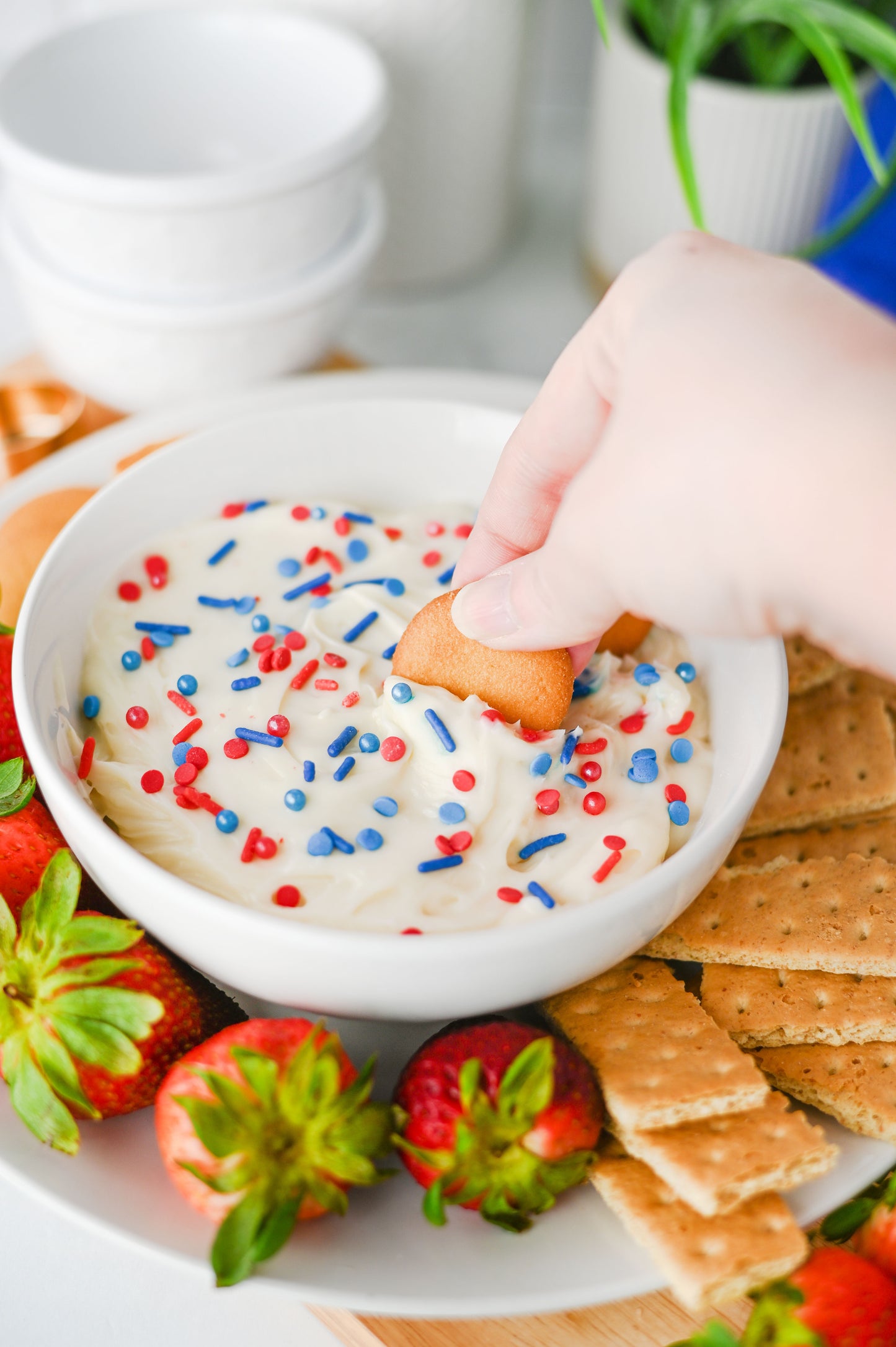 Red White and Blue Cheesecake Dip