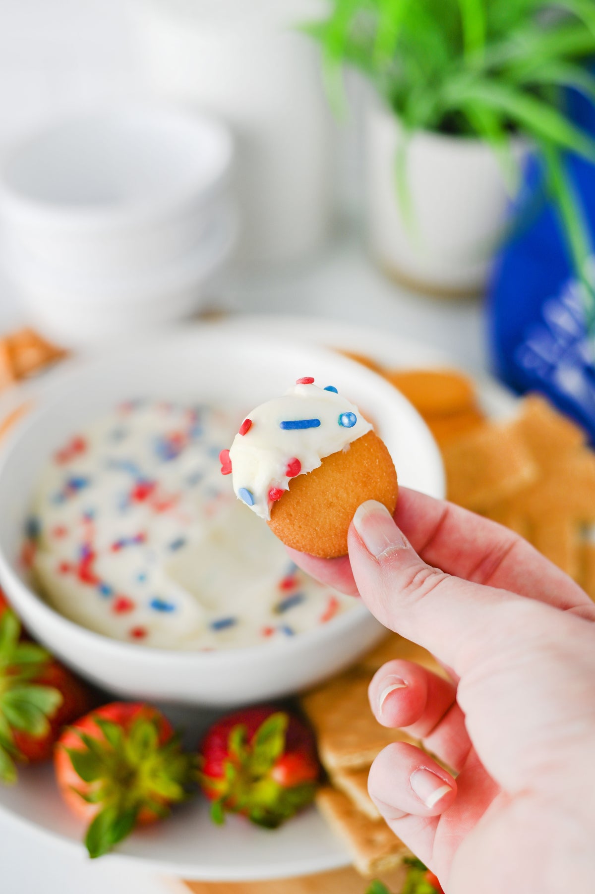 Red White and Blue Cheesecake Dip