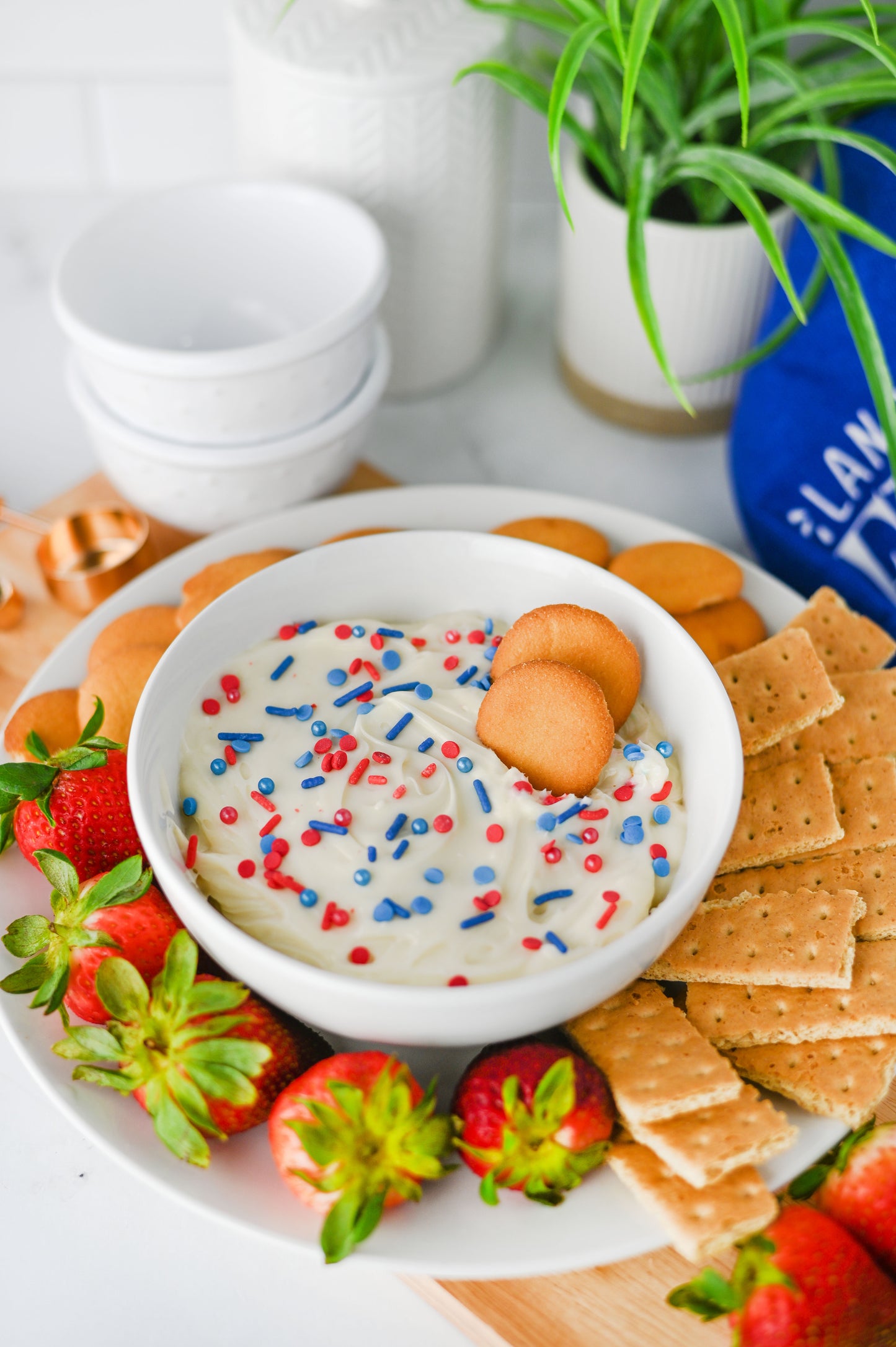 Red White and Blue Cheesecake Dip