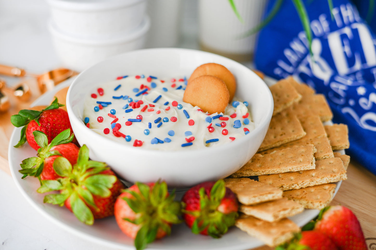 Red White and Blue Cheesecake Dip