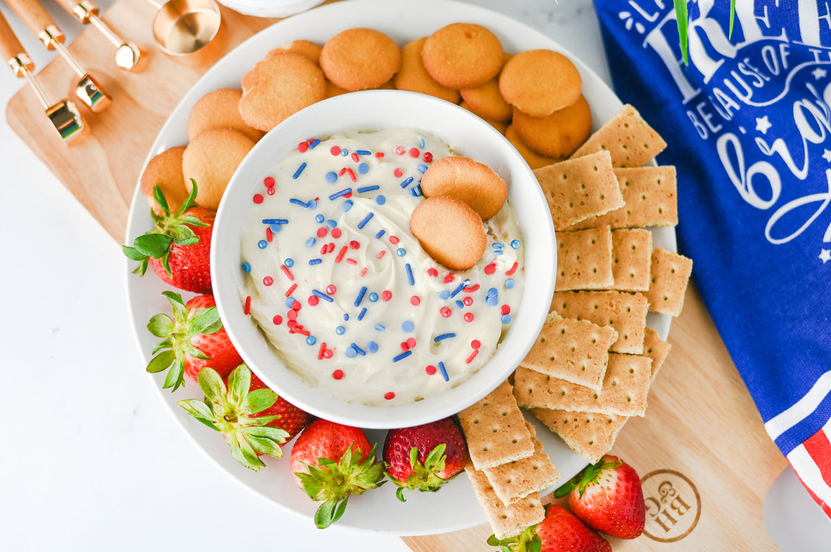 Red White and Blue Cheesecake Dip